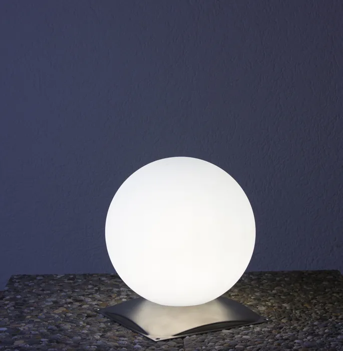 Gartenlampe, Aussenlampe �Snowball Edelstahlfuss� runde Leuchte